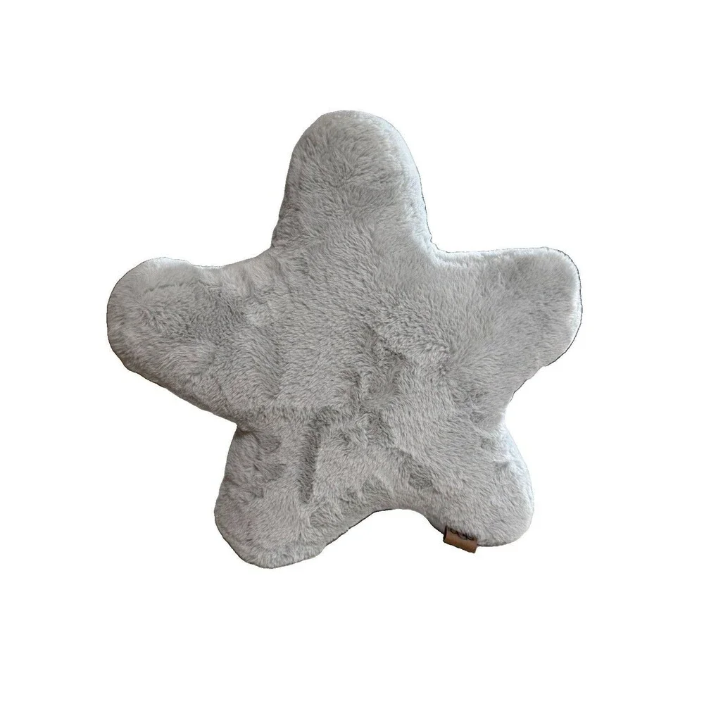 UGG Star Shaped Snuggly Faux Fur Throw Pillow Gray